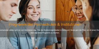 Dortmunder Hochschultage Screenshot der Webseite der Dortmunder Hochschultage